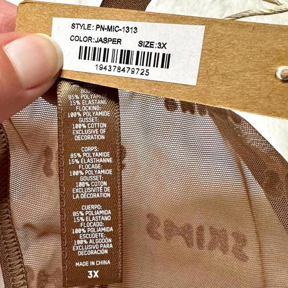 NWT Skims Mesh Logo Micro Thong in Jasper Women’s 3X - Picture 7 of 7